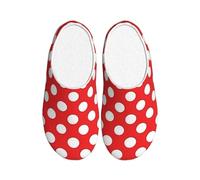 ADAhgu Superbes chaussons TPR à pois pour adultes, lavables pour hommes et femmes, chaussures d'hiver respirantes et confortables