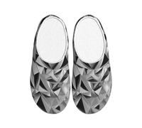 ADAhgu Tongs TPR pour adultes imprimées de figures géométriques argentées lavables pour hommes et femmes chaussures d'hiver respirantes et confortables