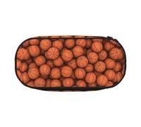 ADAhgu Trousse à crayons avec imprimé basket-ball orange pour l'école, les étudiants, les voyages, le bureau, la papeterie, le maquillage, Noir , Taille unique, Organiseur de sac