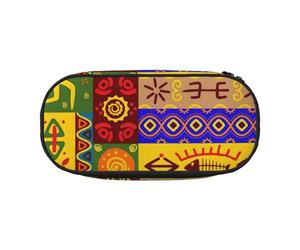 ADAhgu Trousse à crayons avec motifs nationaux africains pour l'école, les étudiants, les voyages, le bureau, la papeterie, le maquillage, Noir , Taille unique, Organiseur de sac