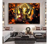 ADAIJINSHU Kit de peinture diamant pour adultes, motif Ganesh, dieux hindous, pour débutants, 50 x 50 cm