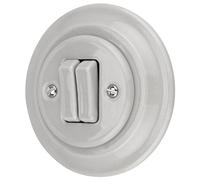 ADAKAT Interrupteur double encastré en porcelaine rétro tout-en-un série PR1 gris clair