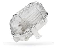 ADAKAT Lampe de cave Bulkhead E27 IP54, couvercle en verre, grille métallique