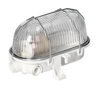 ADAKAT Lampe de cave Bulkhead E27 IP54, couvercle en verre, grille métallique
