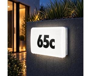 ADAKAT Numéro de maison LED CCT IP65, capteur crépusculaire, gradation à 3 niveaux, 2700 K, 3000 K, 4000 K, 5000 K, 6500 K