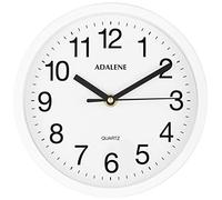 Adalene Horloges murales Blanches de 20,3 cm à Piles pour décoration de Salon, Horloge Murale décorative Moderne Vintage silencieuse sans tic-tac pour Cuisine, Chambre, Salle de Bain, Bureau, école