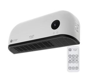 ADALER EUROPE Ventilateur mural 2 en 1, ventilateur électrique et machine de chauffage, affichage LED clair, télécommande, élément chauffant en céramique, deux niveaux de chauffage 1000 W/2000 W