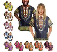 Adalex Global Dashiki Chemise, Noir/Orange, M Mixte