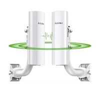 Adalov CPE366 Pont sans Fil Extérieur 5.8G, Pont WiFi Gigabit 3KM avec Port LAN 1000 Mbps, Antenne 16dBi, Point-à-Point pour l'Extension Réseau Extérieur, CPE 900 Mbps, Adaptateur PoE 24V, Lot de 2