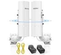 AdaLov CPE366 Pont sans Fil Extérieur Point à Point, Gigabit 5,8GHz Pont WiFi avec Support, 3KM Extension Internet pour Dépendance, Bureau de jardin, Garage, Ferme et Caméra, Plug & Play, Étanche, PoE
