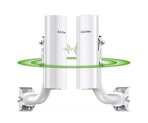 AdaLov CPE366 Pont sans Fil Extérieur Point à Point, Gigabit 5,8GHz Pont WiFi avec Support, 3KM Extension Internet pour Dépendance, Bureau de jardin, Garage, Ferme et Caméra, Plug & Play, Étanche, PoE
