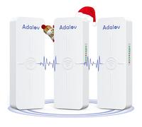 AdaLov CPE881 Lot de 3 ponts sans fil, pont Wi-Fi Gigabit point à 2 points avec 2 ports LAN de 1 Go, pont réseau sans fil, CPE extérieur de 5 km de long pour extension de réseau de magasin, grange,