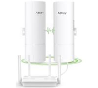 AdaLov Kit Pont WiFi Extérieur CPE380 avec Routeur WiFi 6 AX3000 Bi-Bande | Pont sans Fil Point à Point 3km, Plug & Play, Extension Internet pour dépendance, gîte, garage et caméra IP, Étanche IP65
