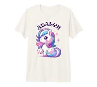 Adalyn Adorable Motif Licorne pour Fille Nom Adalyn T-Shirt Haut de Gamme