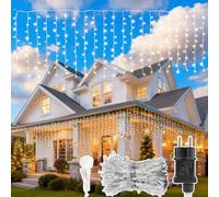 AdalyRoma Guirlande Lumineuse Exterieure Noel,4X1M 200 LED Guirlande Lumineuse vec 8 Modes et Minuterie, IP44 étanche,Pour Intérieur Et Extérieur Rideaux Mariages Noël Fêtes Et Jardins