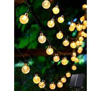 AdalyRoma Guirlande Solaire Exterieur,6m Boule de cristal à 30 LED,8 Modes Étanchéité IP65,Utilisé pour décorer les jardins, les terrasses, les mariages et les fêtes.