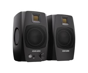ADAM Audio D3V Enceintes de Monitoring Amplifiées Format Desktop - Noires | USB-C, tweeter D-ART, woofer de 3,5”, 240 W, 45 Hz-23 kHz, 97 dB SPL, TRS symétrique, sortie casque