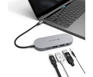 ADAM elements Hub USB-C avec stockage SSD (480 Go) Disque externe avec 60 W Power Delivery 3.0 Type-C Port HDMI pour 4K30 Hz, port USB-A 3.1 et prise casque 3.5, compatible avec MacBook Pro, iPad Pro
