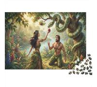 Adam et Ève Puzzle 1000 Pièces Adultes Et Enfants,Premium,Carton, Anti-Stress Jardin d'Éden,Casse-tête,Jeu Éducatif,Déco Murale,Dès 14 Ans,Défi,Détente 52x38cm