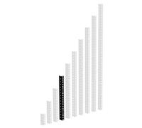 Adam Hall 19" Parts 61535 B 8 - Profilé Rack acier Noir Heavy Duty 8 U