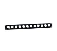 Adam Hall Panneau rack 19" 1U 872215 – profil U, 12 trous embases D, barre avec attaches câbles