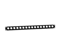 Adam Hall 19" Parts 872225 - Panneau 1 U pour rack 19", profil en U, 16 trous pour embases "D", barre avec attaches pour câbles