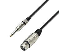 Adam Hall Cables 3 STAR BFV 1000 - Câble Micro XLR femelle vers Jack 6,35 mm TRS stéréo 10 m