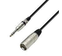 Adam Hall Câble micro 3 Star K3BMV1000 XLR mâle vers jack stéréo 6,3 mm 10 m