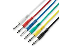 Adam Hall Cables 3 STAR BVV 0015 Lot de 6 câbles patch jack stéréo 6,3 mm vers fiche jack stéréo 6,3 mm mâle Multicolore 0,15 m