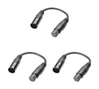 Adam Hall Cables 3 STAR DGF 0020 - Adaptateur DMX XLR mâle 5 points vers XLR femelle 3 points 0,2 m (Lot de 3)