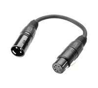 Adam Hall Cables 3 STAR DHM 0020 - Adaptateur DMX XLR femelle 5 points vers XLR mâle 3 points 0,2 m