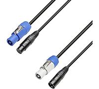 Adam Hall cables Câble d'alimentation et DMX Power Twist In & XLR femelle vers Power Twist Out & XLR mâle 3 m