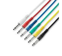 Adam Hall Cables 3 STAR IPP 0090 Lot de 6 câbles patch jack 6,3 mm mono vers fiche jack 6,3 mm mono mono Multicolore 0,9 m