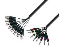 Adam Hall Cables 3 STAR L8 FV 0500 - Câble Multipaire 8 x XLR femelle vers 8 x Jack 6,35 mm TRS stéréo 5 m