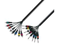 Adam Hall Câble multipaire 3 STAR L8 PC 0500 – 8 x Jack 6,35 mm mono vers 8 x RCA mâle – 5 m