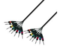 Adam Hall Cables 3 STAR L8 VV 0300 - Câble Multipaire 8 x Jack 6,35 mm TRS stéréo vers 8 x Jack 6,35 mm TRS stéréo 3 m