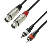 Adam Hall Cables 3 Star TFC 0100 Câble double | Adam Hall® 2 XLR femelles x 2 RCA | 1 m