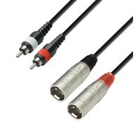 Adam Hall Cables 3 Star TMC 0100 Câble double | Adam Hall® 2 XLR mâles x 2 RCA | 1 m