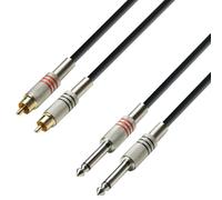 Adam Hall Cables 3 STAR TPC 0300 - Câble Audio 2 x RCA mâle vers 2 x Jack 6,35 mm mono 3 m