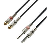 adam hall K3 TPC 0600 câble audio 6 m 2 x RCA 2 x 6,35 mm TRS Noir, Argent