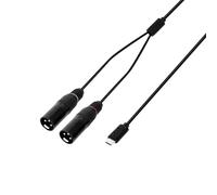 Adam Hall Cables 3 STAR Y MM USB-C 0300 - Câble USB-C en Y, 2 x XLR mâle x USB-C, noir, 3 m