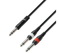 Adam Hall Cables 3 STAR YVPP 0100 - Câble Audio Jack 6,35 mm stéréo vers 2 x Jack 6,35 mm mono 1 m