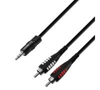 Adam Hall – Câble audio – 3 STAR YWCC 0300 – Mini‑jack 3,5 mm stéréo vers 2×RCA mâles – 3 m