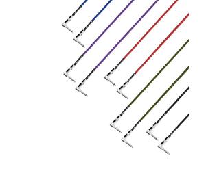 Adam Hall Cables 4 STAR IRR 0030 SET Pedalboard Patch Cable | Set of 5 Adam Hall angled Jack TS | 0.3 m