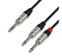 Adam Hall Cables 4 STAR YVPP 0300 - Câble Audio REAN Jack 6,35 mm stéréo vers 2 x Jack 6,35 mm mono 3 m