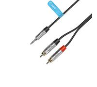 Adam Hall Cables 4 STAR YWCC 0090 - Câble Audio REAN Mini-Jack 3,5 mm stéréo vers 2 x RCA mâle 0,9 m