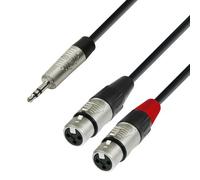 Adam Hall Cables 4 STAR YWFF 0180 - Câble Audio REAN Mini-Jack 3,5 mm stéréo vers 2 x XLR femelle 1,8 m