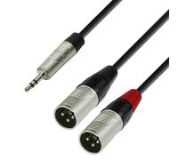 Adam Hall Cables 4 STAR YWMM 0300 - Câble Audio REAN Mini-Jack 3,5 mm stéréo vers 2 x XLR mâle 3 m