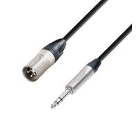 Adam Hall Cables 5 STAR BMV 0150 Câble microphone Neutrik XLR mâle à 3 broches vers prise jack stéréo 6,3 mm Noir 1,5 m