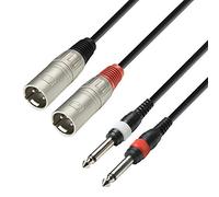 Adam Hall Cables K3 TMP Lot de 2 prises XLR vers 2 prises mono jack 6,3 mm 6 m